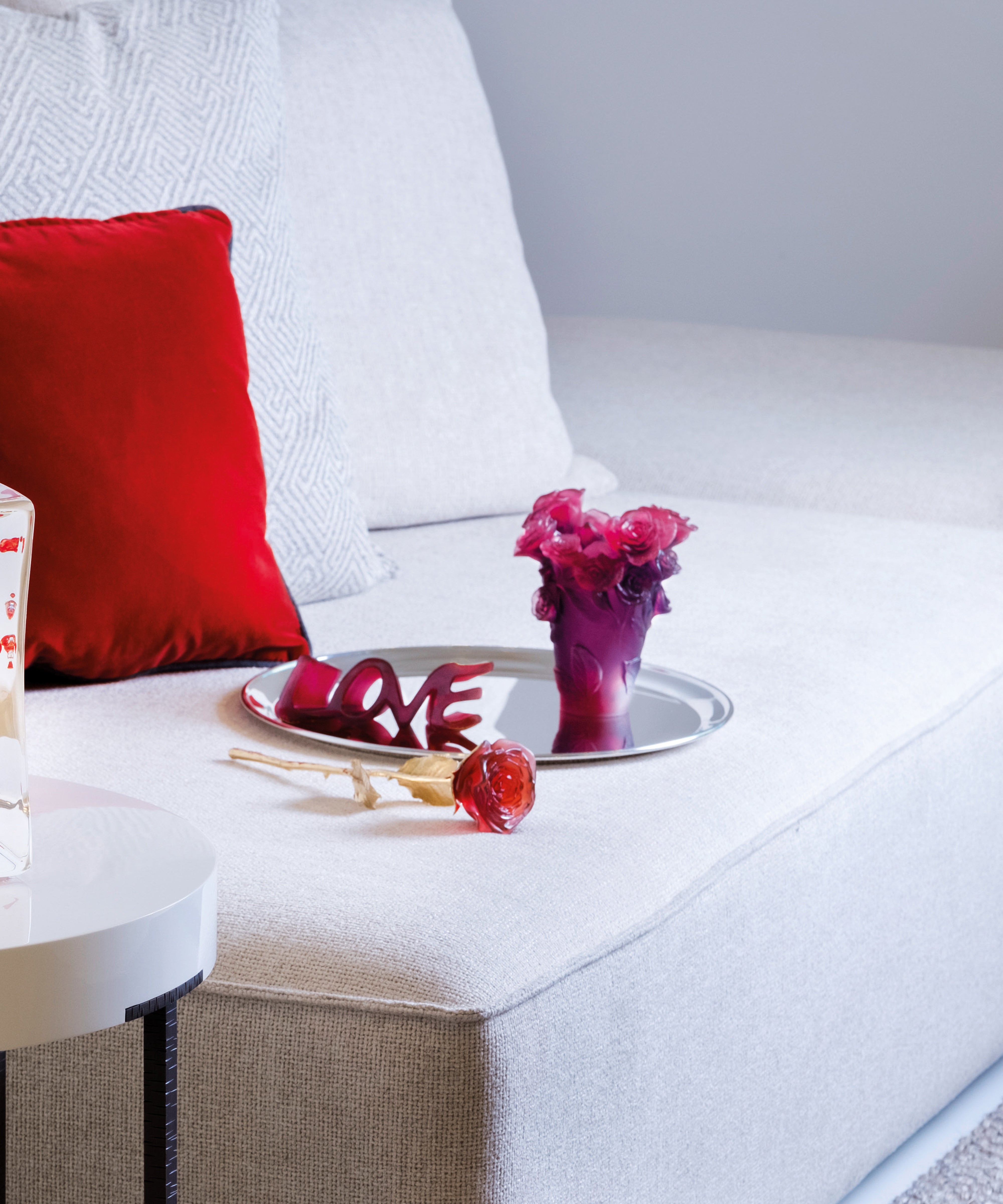 Rose Passion Vase petit modèle Rouge et violet - Daum