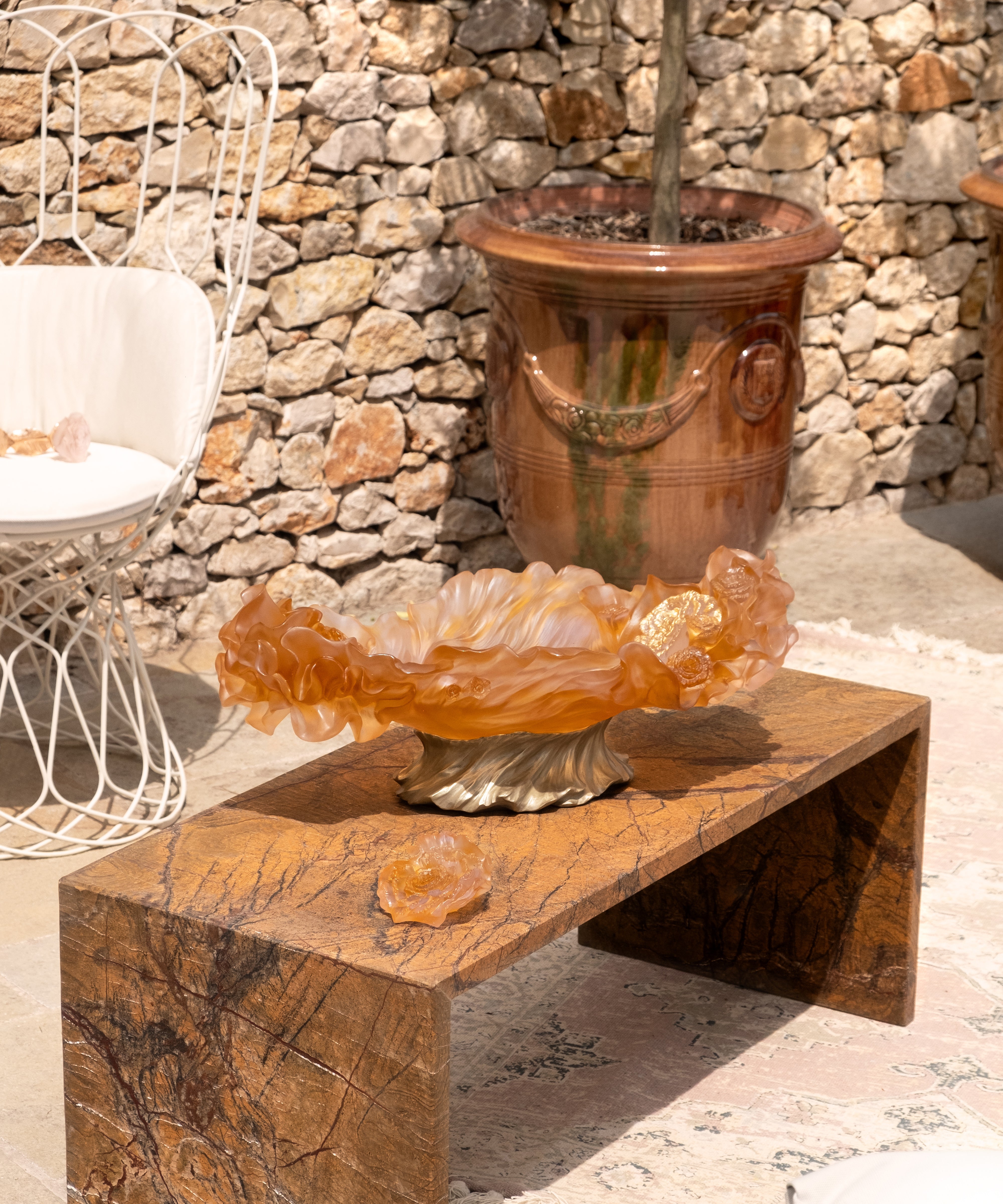 Rose Royale Centre de table prestige 99ex - Daum