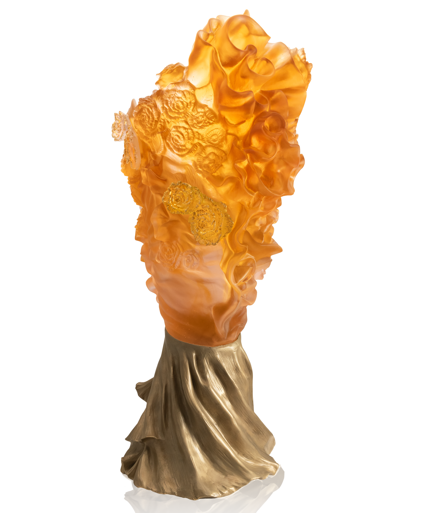 Vase Rose Royale de Daum, design élégant en verre avec finition raffinée, présenté en lot de 50 exemplaires.
