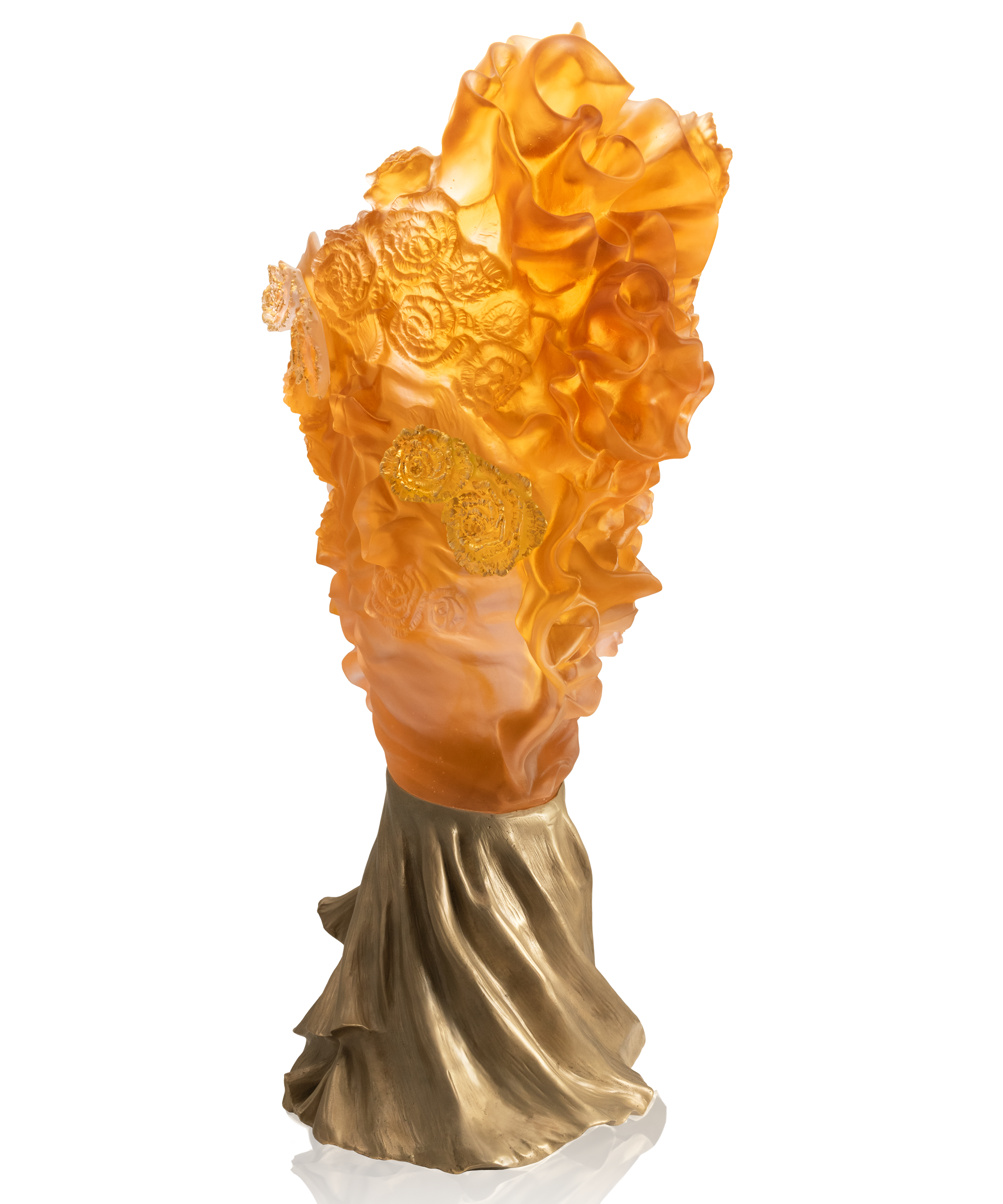 Vase Rose Royale de Daum, design élégant en verre avec finition raffinée, présenté en lot de 50 exemplaires.