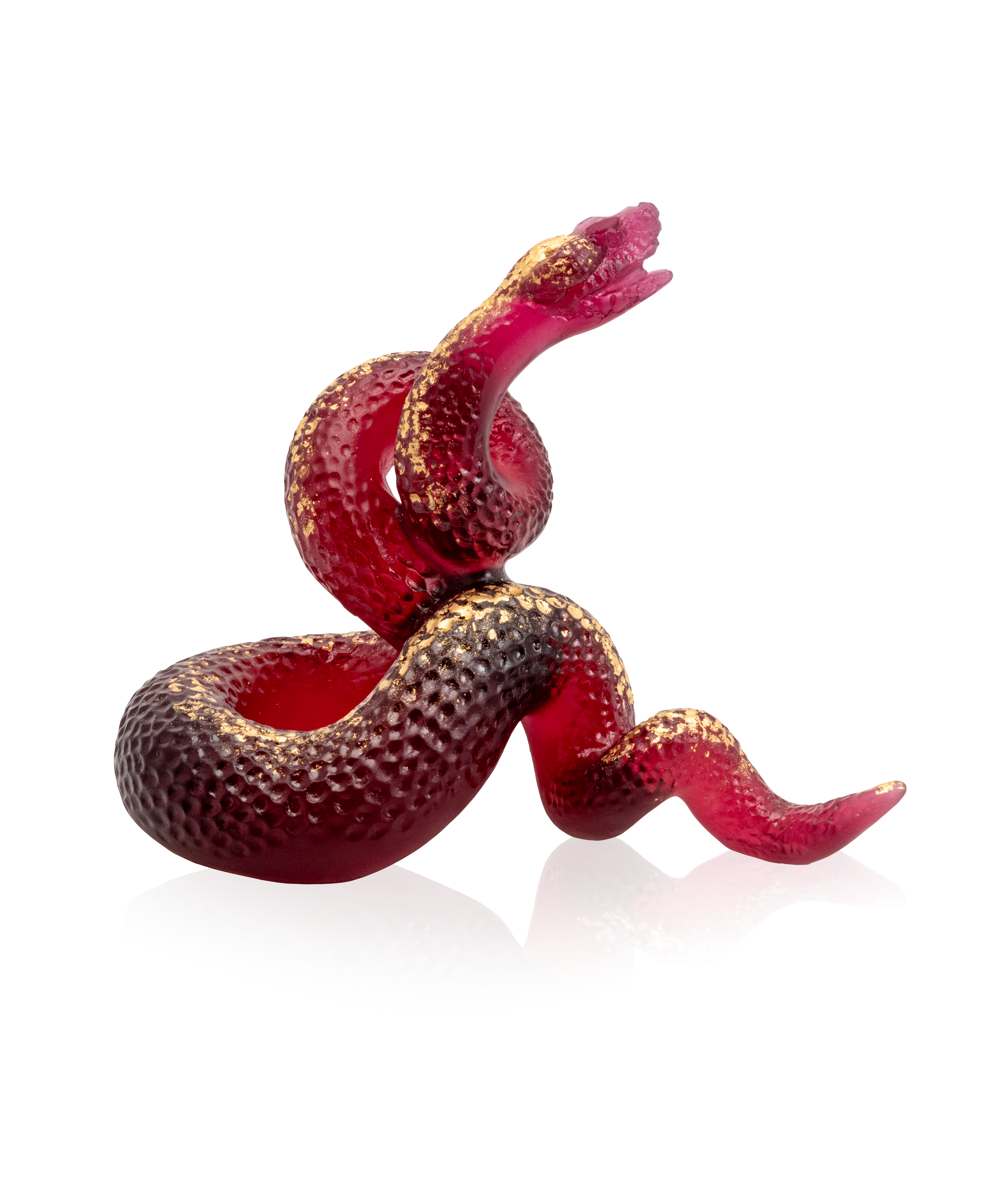 Serpent rouge, finition or 88ex - Daum