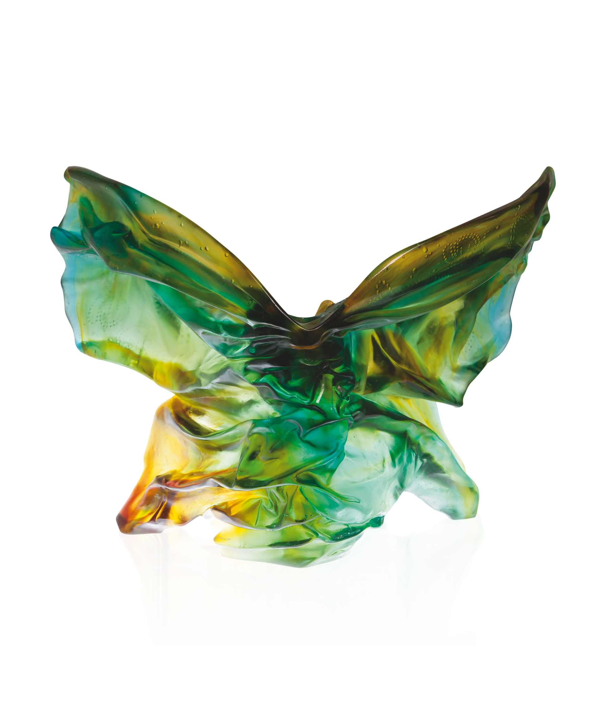 Soliflore Papillon de Hanaé Mori en verre Daum, décoration artistique avec motif de papillon, 75 cm de hauteur.