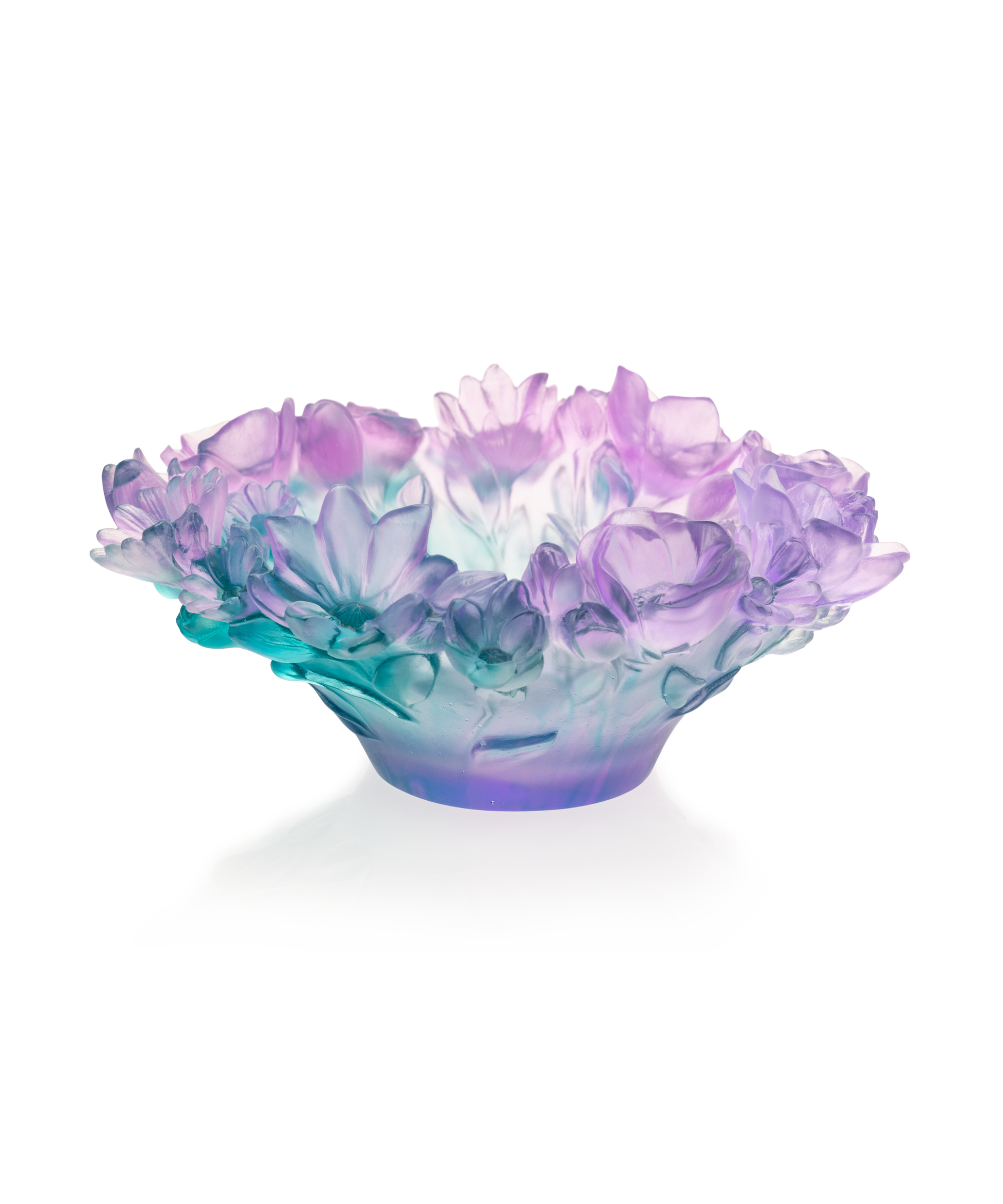 Verre coupe moyen Sweet Garden de la marque Daum avec motif floral coloré et design élégant.