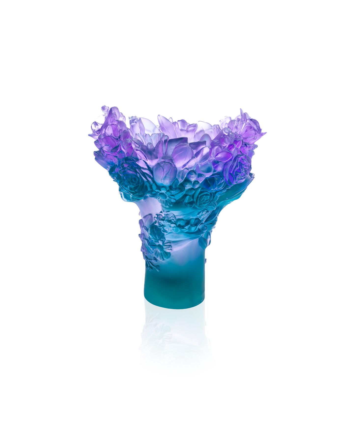 Vase moyen Sweet Garden de Daum, en verre coloré avec motifs floraux élégants et détails artistiques.