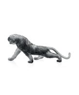 Tigre du Bengale Magnum Gris de Daum, sculpture en verre artistique avec détails réalistes, vue de face.