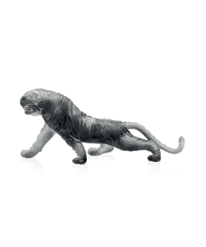 Tigre du Bengale Magnum gris de Daum, sculpture en verre avec détails réalistes, taille 88 ex.