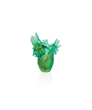 Vase petit modèle en tressage en verre Daum, design élégant et artisanal, avec motif tressé sophistiqué.