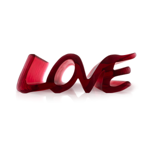 Vase en verre rouge True Love grand modèle de Daum, design artistique avec détails élégants et finition soignée.