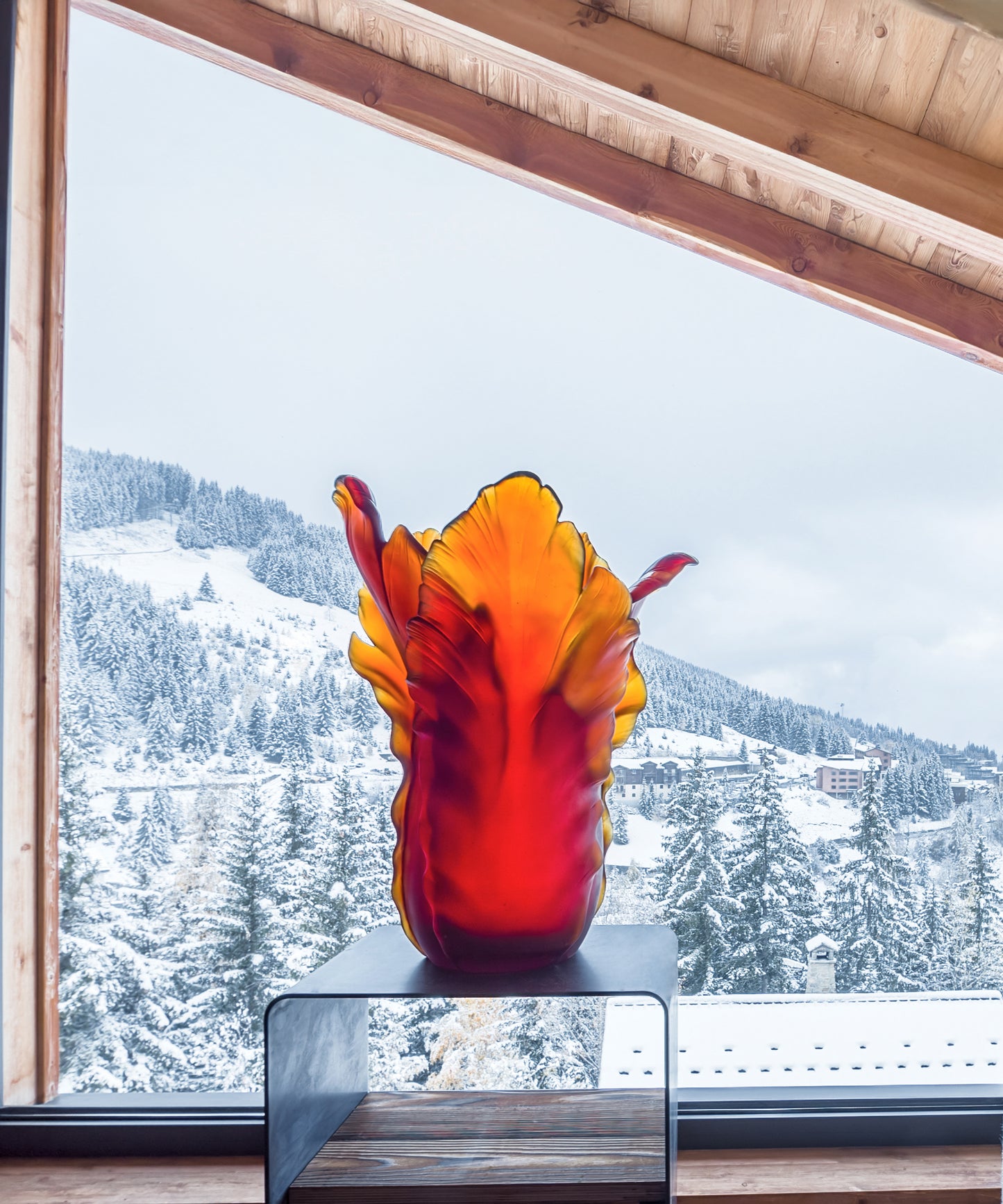 Tulipe Vase magnum Ambre foncé 50ex - Daum