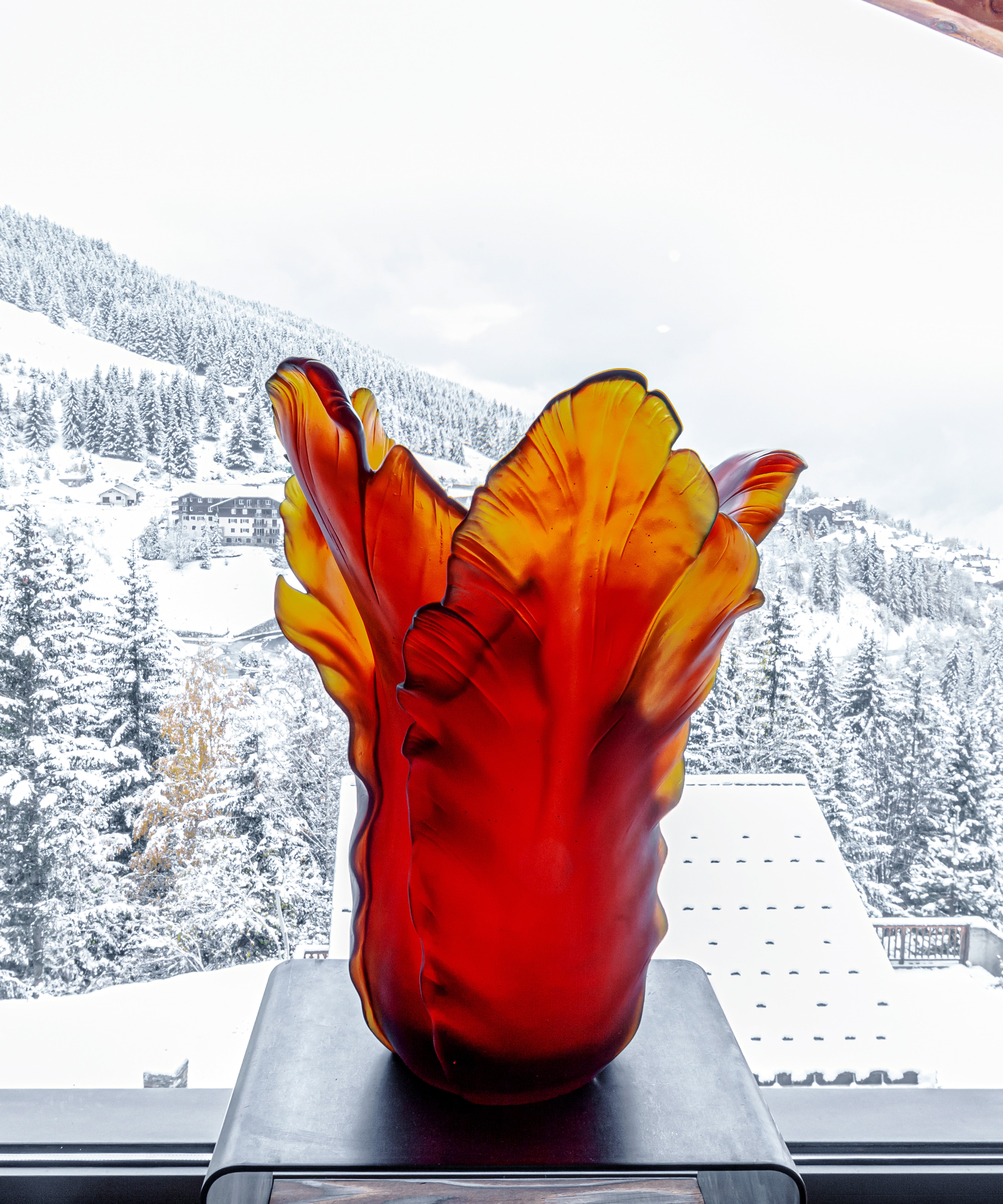 Tulipe Vase magnum Ambre foncé 50ex - Daum