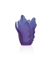 Vase Tulipe Ultraviolet en verre de marque Daum, design élégant avec finition colorée violette.