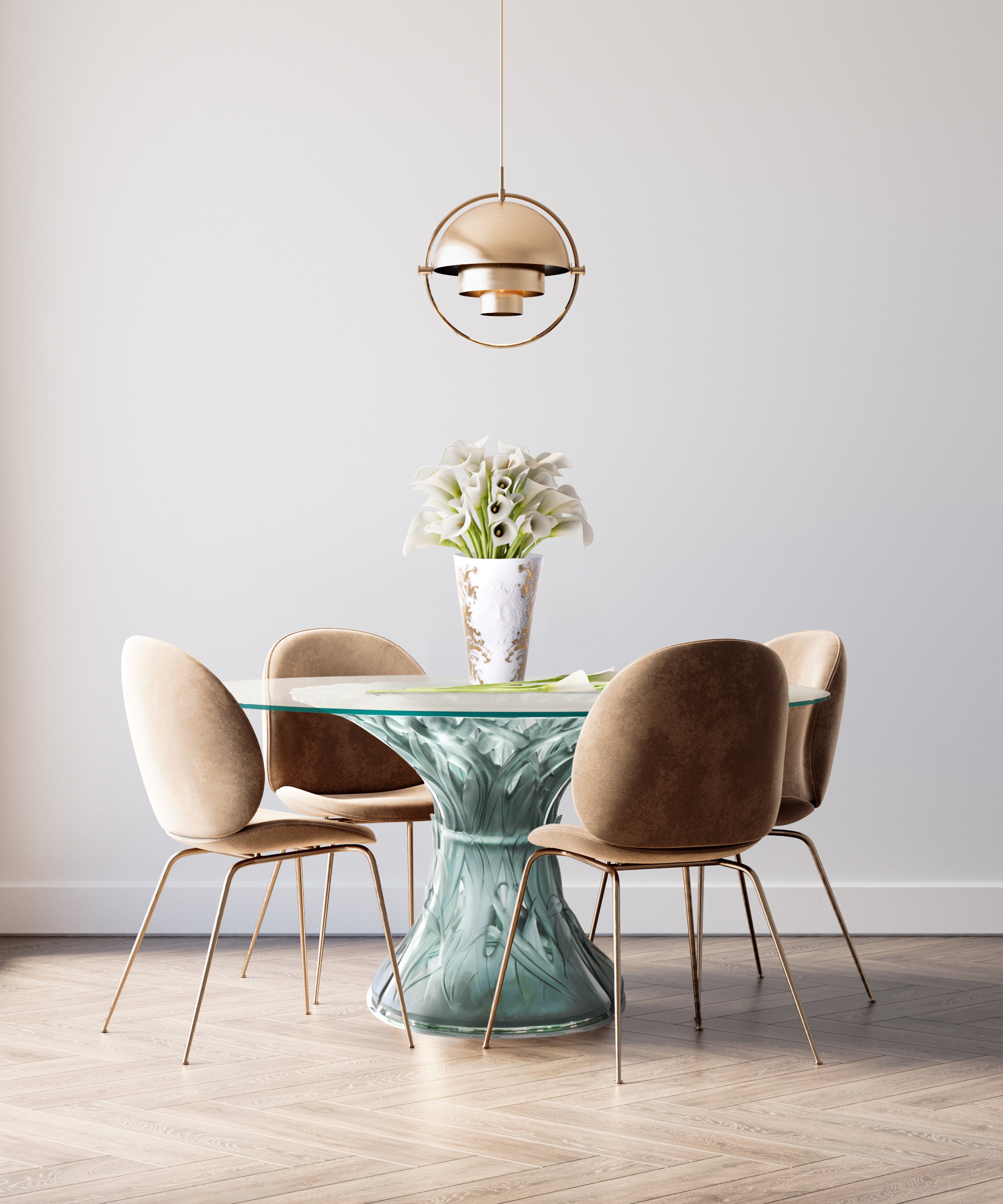 Végétale Table 6 éléments Bleu-gris - Daum