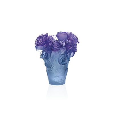 Blue and purple vase Rose Passion – Daum Site Officiel